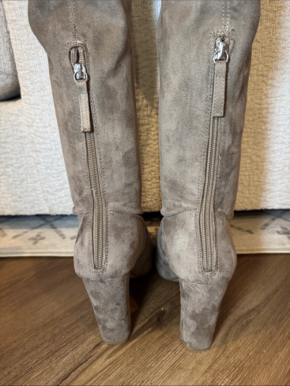Steve Madden Emotions Taupe Suede Over-the-Knee Block Heel Boots. Size 8 - Picture 6 of 8